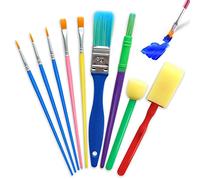 Hanyousheng Herramientas de Dibujo para Niños, 9 PCS Pinceles y Cepillos de Pintura, Esponja para Arte Artesanía DIY Aprendizaje Temprano