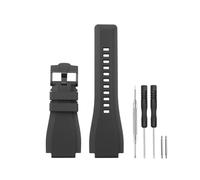 HANYTON Compatible con correas de reloj Bell & Ross, correa de repuesto de silicona de goma suave de 24 mm para Bell Ross Watch Series BR01 BR03, color negro, negro/ Hebilla negra., 24mm, Moderno