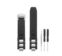 HANYTON Correa de repuesto compatible con Cartier Watch de 20 mm, goma de silicona de acero inoxidable para Cartier Watch Must 21 Chronoscaph Autoscaph, color negro
