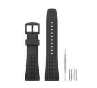 HANYTON Correa de repuesto compatible con Seiko Watch de 26 mm, goma de silicona suave para Seiko Watch Velatura Series SRH006 SPC007, color negro (B - hebilla negra/negra)