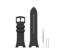 Hanyton Correa de repuesto de goma de silicona suave compatible con Armani Watch Exchange AX Series AX1040 AX1041 AX1042 AX1050 AX1067 AX1068 AX1070 AX1084 AX1089 AX1090, negro (hebilla negra/negra)