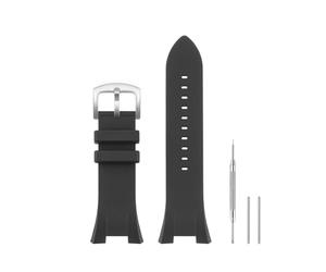 HANYTON Correa de repuesto de goma de silicona suave compatible con Armani Watch Exchange AX Series AX1040 AX1041 AX1042 AX1050 AX1067 AX1068 AX1070 AX1084 AX1089 AX1090, color negro