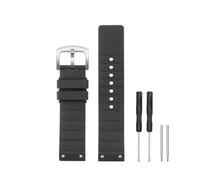HANYTON Correa de repuesto de goma de silicona suave compatible con Cartier Watch Santos 100 de 23 mm, color negro
