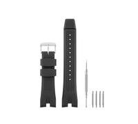 Hanyton Correa de repuesto de goma de silicona suave compatible con Citizen Watch Series AW1475 AW1476 AW1477 AW1479 CA4154 CA4155 CA4155-12L CA4159-03E CA4275, negro (hebilla negra/plateada)