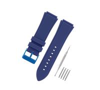 HANYTON Correa de repuesto de goma de silicona suave compatible con GUESS Watch Series 45 mm W0247G3 W0040G3 W0040G7, color azul