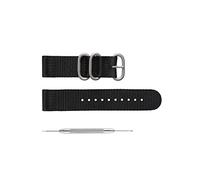 Hanyton Correas de reloj - Correas de nailon balístico de liberación rápida con hebilla pesada de gama alta plateada - Opción de ancho - 18 mm, 20 mm o 22 mm (20 mm, negro)