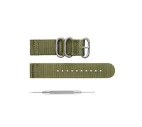 Hanyton Correas de reloj - Correas de nailon balístico de liberación rápida con hebilla pesada de gama alta plateada - Opción de ancho - 18 mm, 20 mm o 22 mm (20 mm, verde militar)