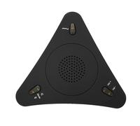 Hanzete - Micrófono USB de condensador omnidireccional de 360°, altavoz integrado con cancelación de ruido, micrófono de computadora, Plug and Play, fácil de usar, función de silencio, volumen
