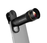 Hanzete - Teleobjetivo de teléfono de 300 mm para smartphone, lente zoom 10X con clip universal para lente, bolsa de almacenamiento para senderismo, camping, observación de la vida silvestre, luna,