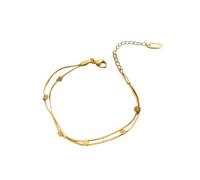 Hao Wu Xuan 1PC Pulsera de Color Dorado Damas Hip Hop Estilo Hip Hop Acero Inoxidable Redondo Signo Retrato Colgante Cruz Ancha Cadena Joyería Accesorios