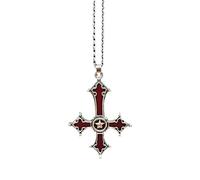 Hao Wu Xuan 2024 Collar colgante gótico rojo sangre con colgante con cruz invertida Joyería de estilo punk europeo y americano