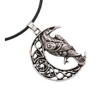 Hao Wu Xuan Amuleto Colgante de Cuervo y Luna, Collar Vikingo de Moda, Premio