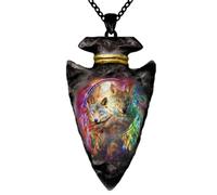 Hao Wu Xuan Animal de Color Creativo Lobo Personalidad Hombres Cadena Negra Triángulo Colgante Hip Hop Collares para Hombres Joyería de Acero Inoxidable Regalo