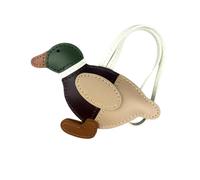 Hao Wu Xuan Bonito colgante de cuero PU con amuleto de pato para bolsos de bolso, accesorios de llavero de animales, regalo minimalista para amantes del pato, decoración de bolso