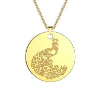 Hao Wu Xuan Cadena de Cuerda Colgante Delicado de Pavo Real para Mujeres Joyería étnica de Ave con animale Adorable Collar de síntesis Bohemia