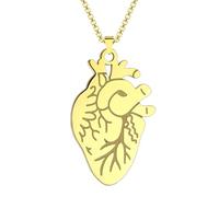 Hao Wu Xuan Cadena de Cuerda Collar anatómico de corazón Humano Hecho a Mano para Mujeres Collares Colgantes Colgantes Regalo del Doctor
