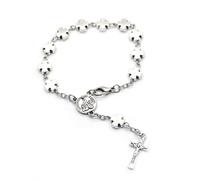 Hao Wu Xuan Cadena de Cuerda Collares de Rosario con Brillo Antiguo Pulsera Rosario Pulsera de Iglesia Regalo