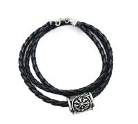 Hao Wu Xuan Cadena de Cuerda Nostalgia Rúnicas Rúnicas Cuentas Valknut Trinity Cuero Vikingo Pulsera Vikingo Joyería Vikingos Hombres eslavos Mujeres Accesorios Regalo