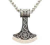 Hao Wu Xuan Cadena de Cuerda Nostalgia Símbolo eslavo Perun Hacha con Colgante de Kolovrat Trinidad Runa vikinga Ancla de Barco Collar escandinavo nórdico Vintage Regalo