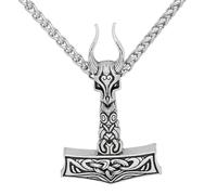 Hao Wu Xuan Cadena de Cuerda Vikingo Cuerno de Cabra Vogue Martillo Colgante Joyería mágica Accesorios Masculinos Síntesis de Colgantes de Amuleto Cadena Larga Regalo