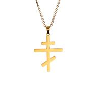 Hao Wu Xuan Colgante de Cruz de Iglesia Collares de Acero Inoxidable para Mujeres y Hombres Rusia Gargantilla eslava Rezar Joyería Regalo
