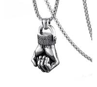 Hao Wu Xuan Colgante de Mano de Hueso Pata Ojo Malvado Punk Estilo Gótico Vintage Hip Hop Masculino
