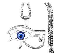 Hao Wu Xuan Colgante de ojo de demonio de ojos azules turcos, collar de acero de síntesis, amuleto de la suerte, joyería para hombres y mujeres
