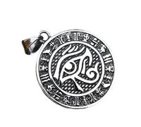 Hao Wu Xuan Colgante Fashion Egypt Eye of Horus para hombres Egyptian Amuleto redondo para hombres Clásico