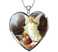 Hao Wu Xuan Collar clásico de Jesús para Mujer Collar de corazón de Acero Inoxidable Collar de Compromiso para Regalo de joyería de Jesús
