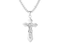 Hao Wu Xuan Collar Colgante Cruz para Hombre Collar Cadena Punk Collares Jesuitas Joyería Impermeable Accesorios de Moda