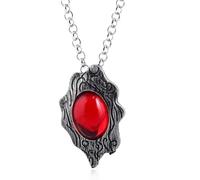 Hao Wu Xuan Collar Colgante Devil Hunter Dante Amuleto Collares de Cristal Rojo para Mujeres Hombres Gargantilla Joyería