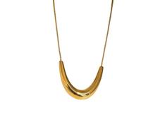 Hao Wu Xuan Collar Colgante en Forma de U Vintage de Acero Inoxidable Chapado en Oro sin deslustre Accesorios de joyería para Banquetes Unisex