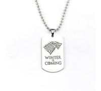 Hao Wu Xuan Collar con Colgante de Cabeza de Lobo Stark de la casa Winter Is Coming Llaveros de Hielo y Fuego de Regalos de películas
