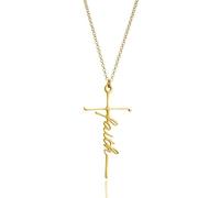 Hao Wu Xuan Collar con nombre personalizado, colgante de cruz simple, joyería de acero inoxidable personalizada para regalo de mujer