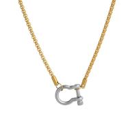 Hao Wu Xuan Collar de Cadena Punk de Caja de diseño de Cerradura en Forma de U Chapado en Oro Joyería de Lujo sin deslustre Regalo Unisex