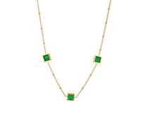 Hao Wu Xuan Collar de Cristal Verde de Acero Inoxidable 316L para Mujeres Vintage Ladies Clavicle Chain Fashion Girls Body Jewelry Gifts