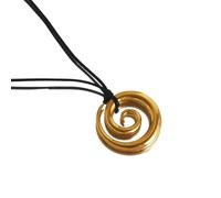 Hao Wu Xuan Collar de Cuerda de Cuero con Colgante en Espiral Vintage de Acero Inoxidable Chapado en Oro sin deslustre Joyería Unisex