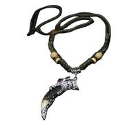 Hao Wu Xuan Collar de Dientes de Lobo Power Man Chain Accesorios dominantes Dientes Blancos Colgante de Dientes Moda para Fiestas