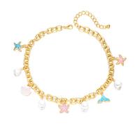 Hao Wu Xuan Collar de Gargantilla de Concha de Estrella de mar de Perlas de imitación de Moda para Mujeres Vintage Cadena de clavícula de Color Dorado Regalo de joyería de Playa de Verano