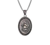 Hao Wu Xuan Collar de Medalla de navegación de Barco Pirata Vintage Colgante Personalizado para Hombres Regalo de joyería de Fiesta Punk de Moda para Hombres
