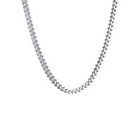 Hao Wu Xuan Collar para Hombre 3mm Franco Cadena Collares para Hombre, Cadena de Cola de Zorro, Cadena geométrica Cubana cúbica de Doble Capa de Moda