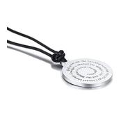 Hao Wu Xuan Collar para Hombre Collar para Hombre Citas de sabiduría Serenidad Oración Colgante Redondo con Cadena de Cuerda de Cuero Gargantilla 20 en Moda