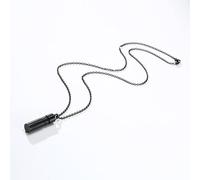 Hao Wu Xuan Collar para Hombre URNA CILÍNDRICA Collar para Hombre para Cenizas Colgante EN Forma DE Cilindro Negro JOYERÍA Conmemorativa Moda