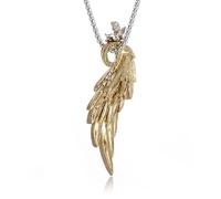 Hao Wu Xuan Collar Retro Punk Little Big Wings Collar Colgante de Plumas de Oro Adecuado para Hombres y Mujeres Moda Joyería de la Suerte Regalos para Parejas Moda