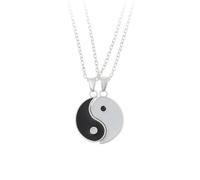 Hao Wu Xuan Conjunto de collares para parejas Tai Chi Yin Yang con colgante de plata a juego con collar de amante regalo