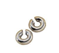 Hao Wu Xuan Ear Cuff de acrílico en Forma de C para Mujeres Simple Oro Plata Color Sin Perforaciones Pendientes de Clip Redondo Punk Regalo de Joyería Femenina