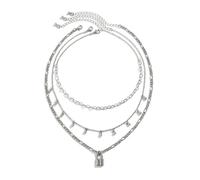 Hao Wu Xuan Fashion Catena A Strati con Blocco Ciondolo Collana per Le Donne Accessori Alla Moda Da Donna Chian sul Collo Moda Regali Femminili prezzie