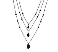 Hao Wu Xuan Fashion Catena nera a strati con ciondoli a goccia Collana per le Donne Charms Alla Moda Catene separabili Accessori sul Collo Moda prezzie