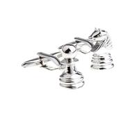 Hao Wu Xuan Gemelos clásicos de ajedrez, cabeza de caballo, caballeros y peones, gemelos de placa, accesorios masculinos wholeasle