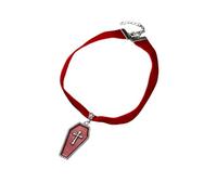 Hao Wu Xuan Gótico Oscuro Retro de Dos Colores Cruz de la Muerte Colgante de ataúd de Sangre roja Collar de Terciopelo Regalo de joyería de Fiesta para Mujer